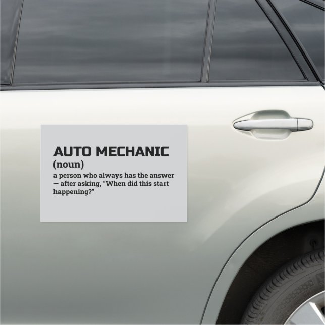 Mechanic Humor Definition Design Car Magnet (In Situ)