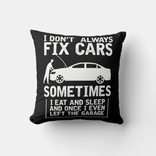 Mechanic Husband Funny Garage Workshop Repairman Throw Pillow