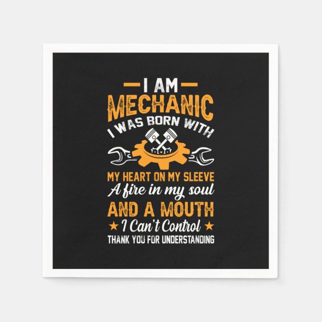 Mechanic I Am Mechanic Napkins (Front)