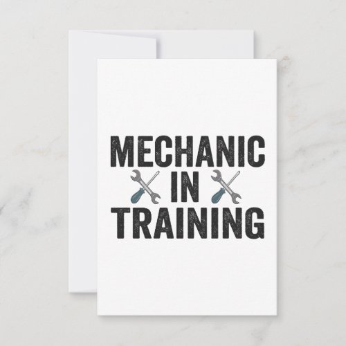 Mechanic In Training Auto Repairman Gift Thank You Card