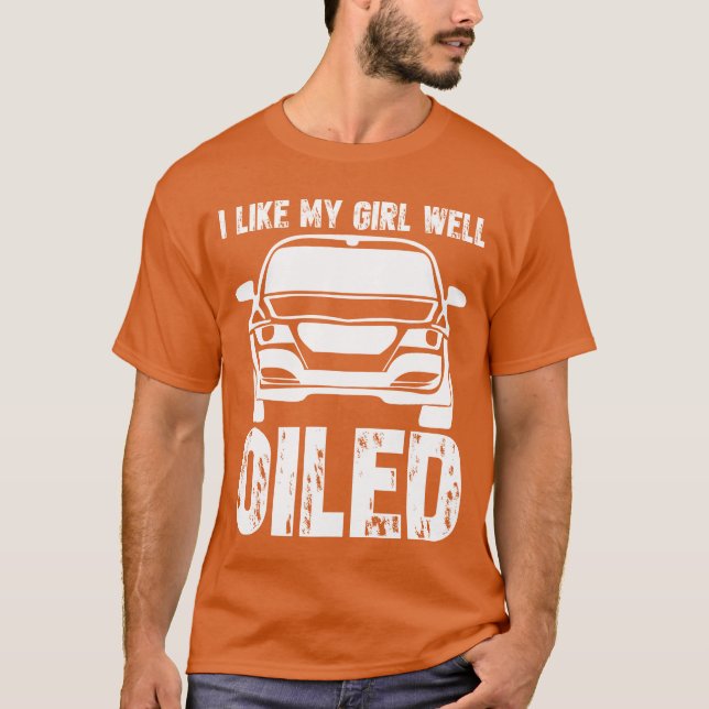 Mechanic Joke Car Workshop Oil retro T-Shirt (Front)