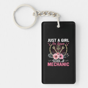 Mechanic Just A Girl In Love With A Mechanic Keychain