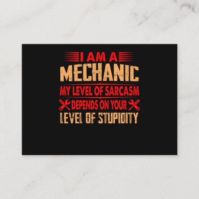 Mechanic Lovers | I Am A Mechanic Enclosure Card (Front)