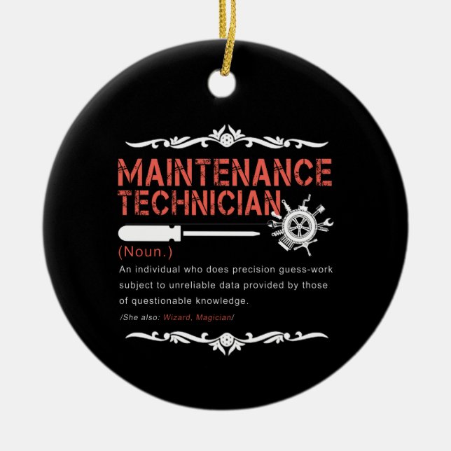 Mechanic Lovers |Maintenance Technician Definition Ceramic Ornament (Front)
