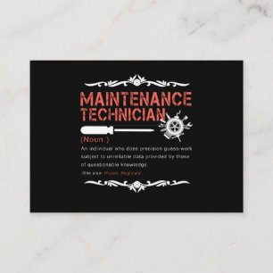 Mechanic Lovers  Maintenance Technician Definition Enclosure Card