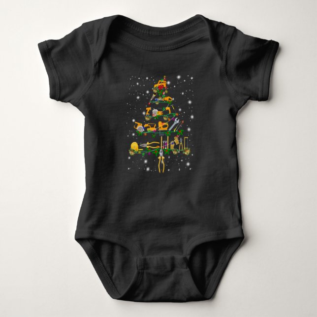 Mechanic Lovers | Mechanic Christmas Tree Baby Bodysuit (Front)