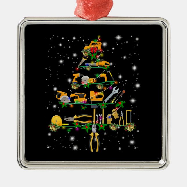 Mechanic Lovers | Mechanic Christmas Tree Metal Ornament (Front)