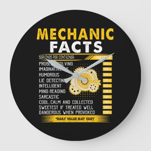 Mechanic Lovers  Mechanic Facts Large Clock