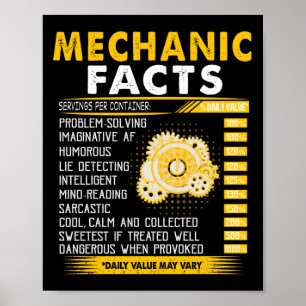 Mechanic Lovers Mechanic Facts Poster