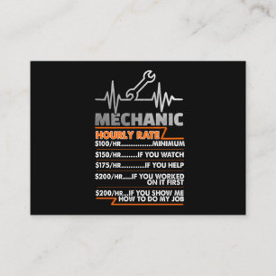 Mechanic Lovers   Mechanic Hourly Rate Enclosure Card