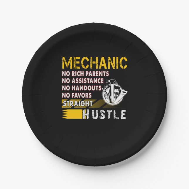 Mechanic Lovers | Mechanic Straight Hustle Paper Plates (Front)