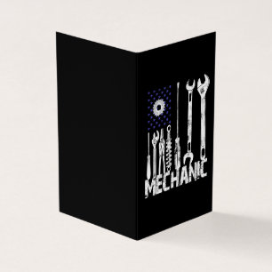 Mechanic Lovers Mechanic USA Flag Business Card