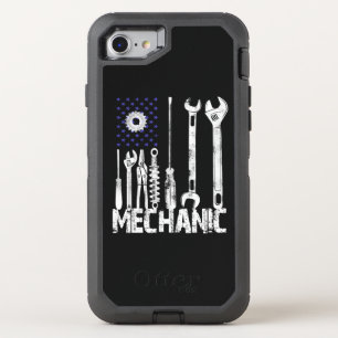 Mechanic Lovers Mechanic USA Flag OtterBox Defender iPhone SE/8/7 Case