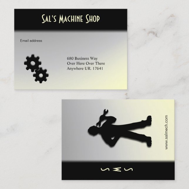 Mechanic / Machine Gold  Business Card (Front/Back)