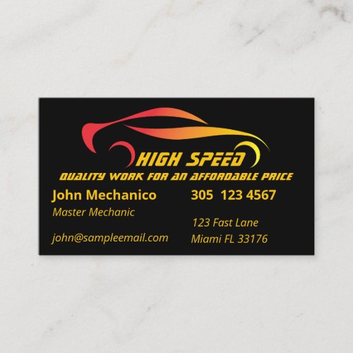  Mechanic Maintenance Metal Repair Service  Business Card