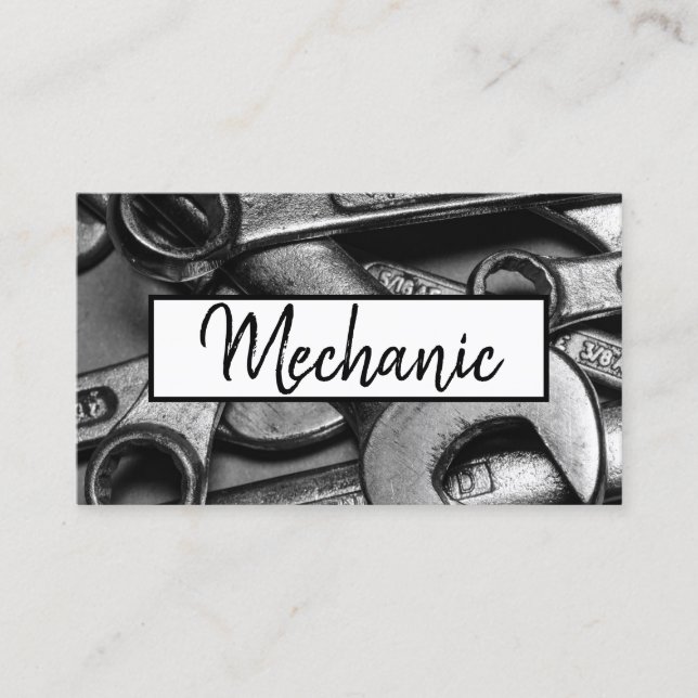 Mechanic, Maintenance,  Renovation Construction Business Card (Front)