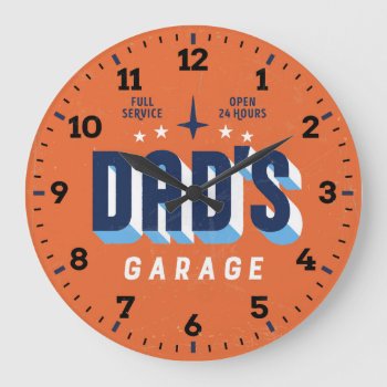 Mechanic - Man Cave - Garage - Retro-style Clock by NiceTiming at Zazzle