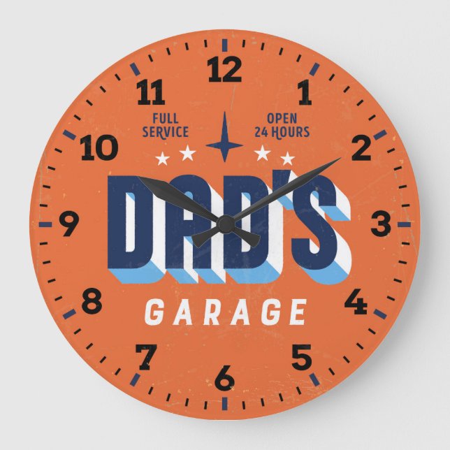 Mechanic - Man Cave - Garage - Retro-Style Clock (Front)