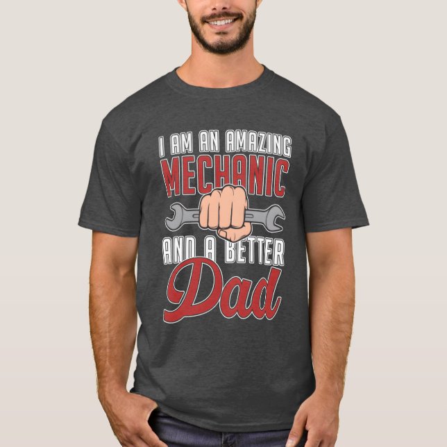 Mechanic Men Dad Car Mechanic retro T-Shirt (Front)
