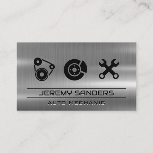 Mechanic   Metal  Tools Service Icons Business Card