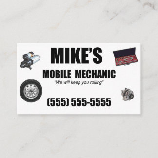 mechanic mobile auto repair service business card