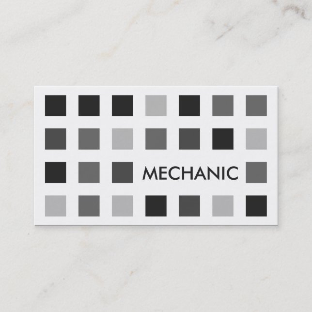 MECHANIC (mod squares) Business Card (Front)
