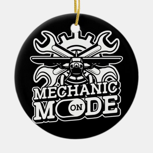 Mechanic Mode On Aircraft Engineer Airplane Ceramic Ornament