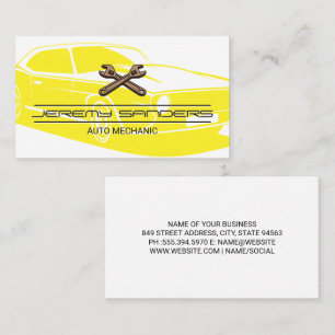 Mechanic   Muscle Car   Wrenches Business Card