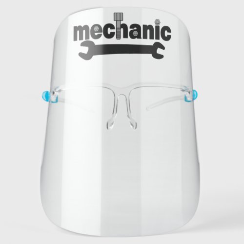 Mechanic Nuts and Bolts Text Face Shield