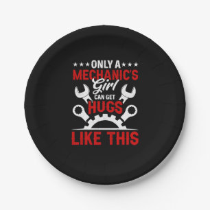 Mechanic Only A Mechanic's Girl Paper Plates