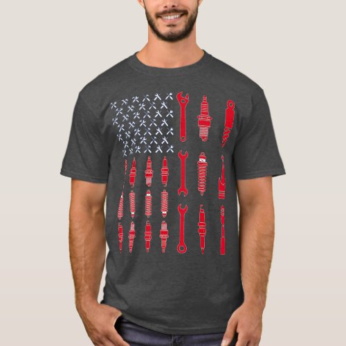 Mechanic  Patriotic Mechanic USA American Flag T_Shirt
