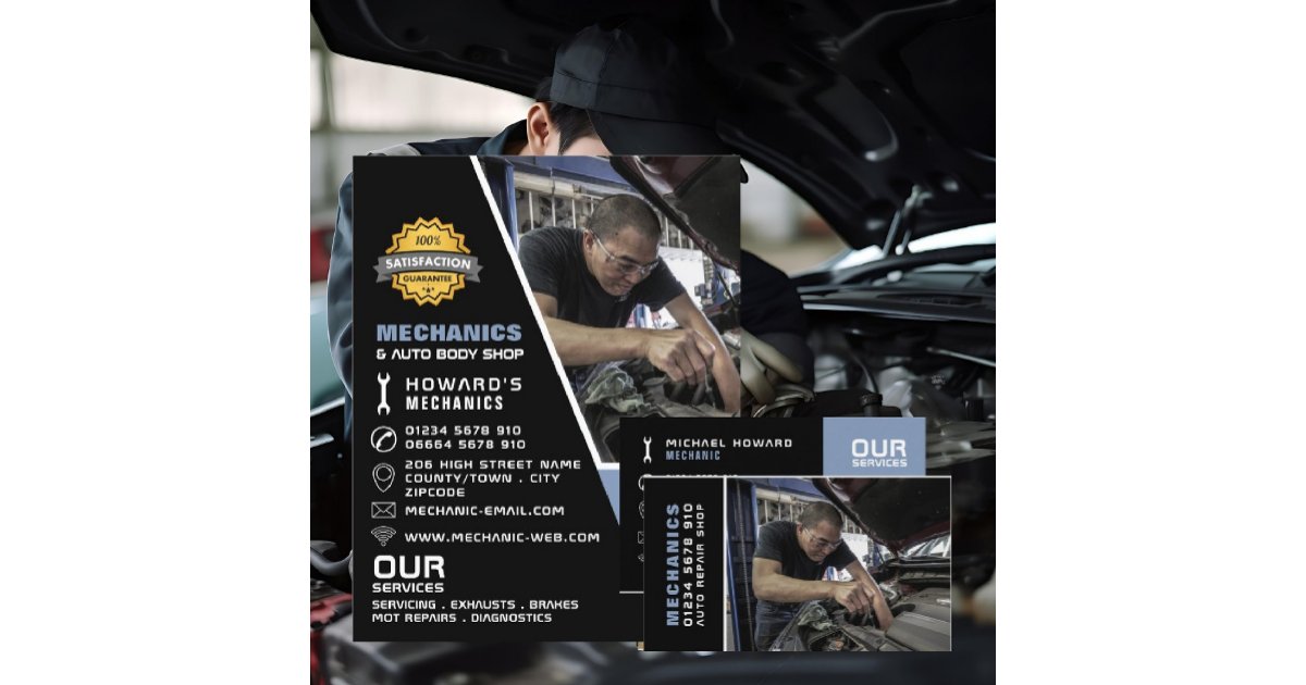 Mechanic Photo Auto Mechanic & Repairs Advertising Flyer | Zazzle