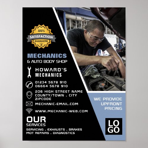 Mechanic Photo Auto Mechanic  Repairs Advertising Poster