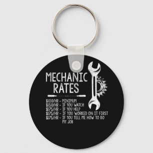 Mechanic Rates Mechanical Funny Gift Keychain