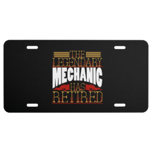 Mechanic Retired License Plate