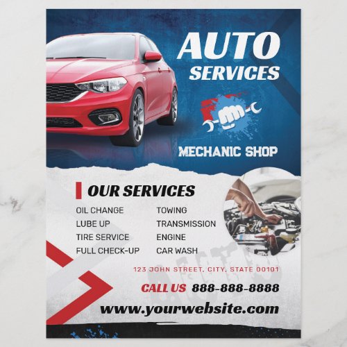 Mechanic Shop Auto Services Flyer