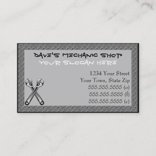 Mechanic Shop Business Cards