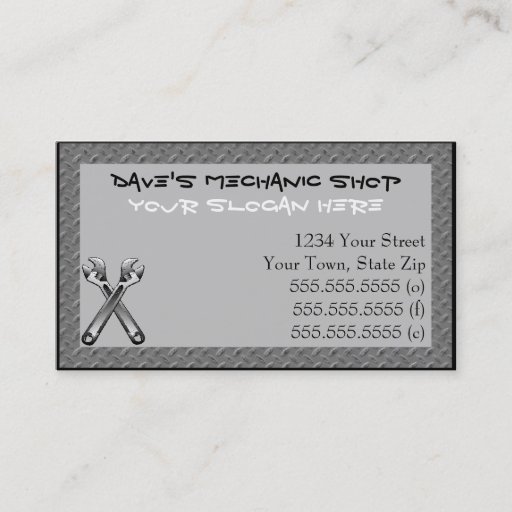 Customizable Mechanic Shop Business Cards