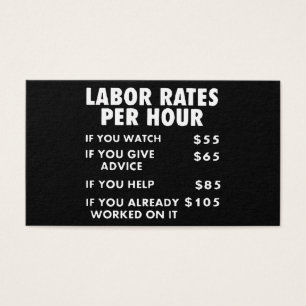 Mechanic Shop Labor Rates Funny Sign Hourly Rate M