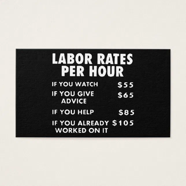 thumbnail image 2 of Funny Labor Rates Metal Sign – 'A LOT If You Worked On It First' – 8x12 Vintage Look 2 of 3