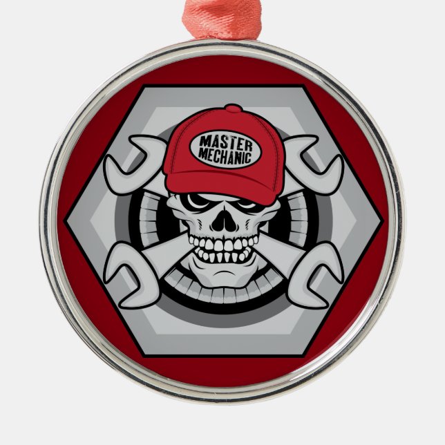Mechanic Skull-01 Metal Ornament (Front)