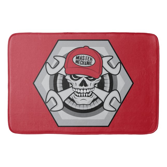 Mechanic Skull Bath Mat (Front)