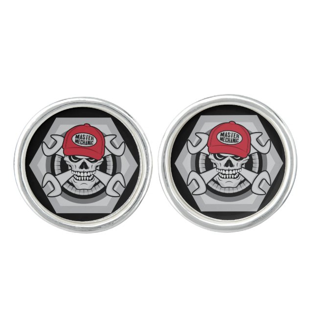 Mechanic Skull Cufflinks (Front)