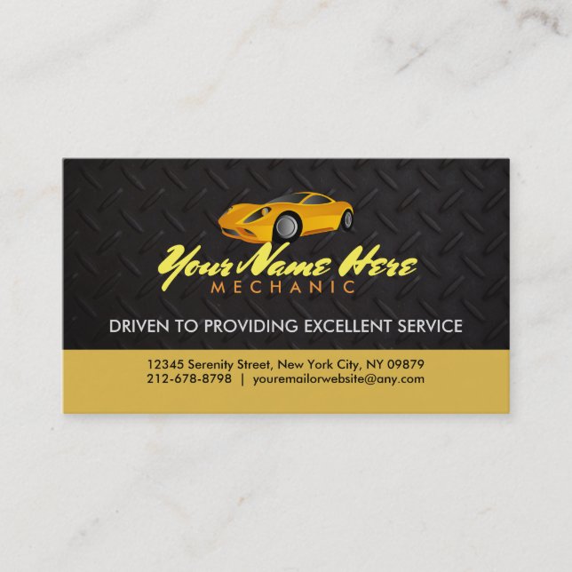 Mechanic Slogans Business Card (Front)