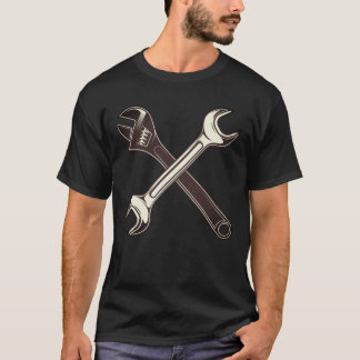 Mechanic spanner wrench and adjustable wrench T-Shirt