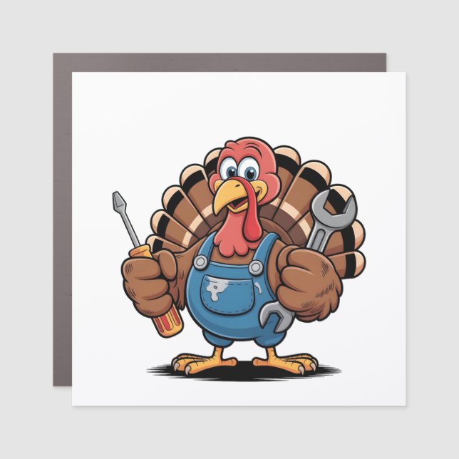 Mechanic Squad Turkey Thanksgiving Gobbler  Car Magnet (Front)
