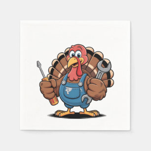 Mechanic Squad Turkey Thanksgiving Gobbler Napkins