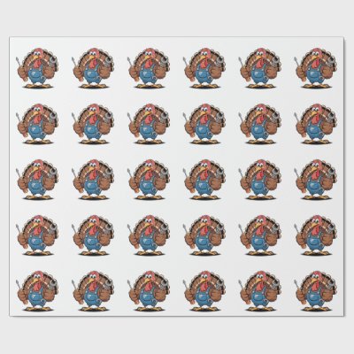 Mechanic Squad Turkey Thanksgiving Gobbler  Wrapping Paper