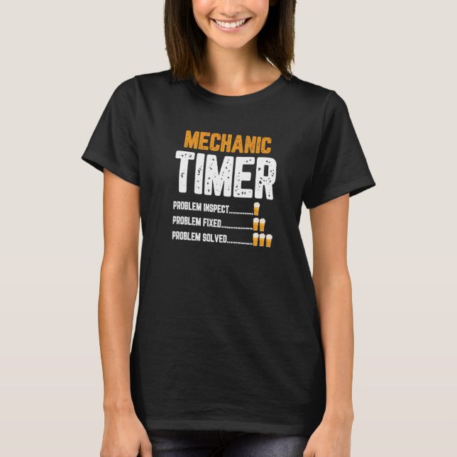Mechanic Timer Car Mechanical Beer T-Shirt (Front)