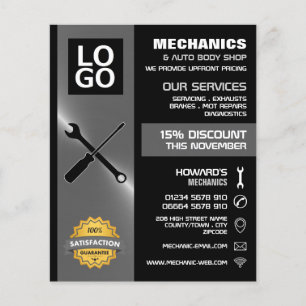 Mechanic Tools, Auto Mechanic/Repairs Advertising Flyer